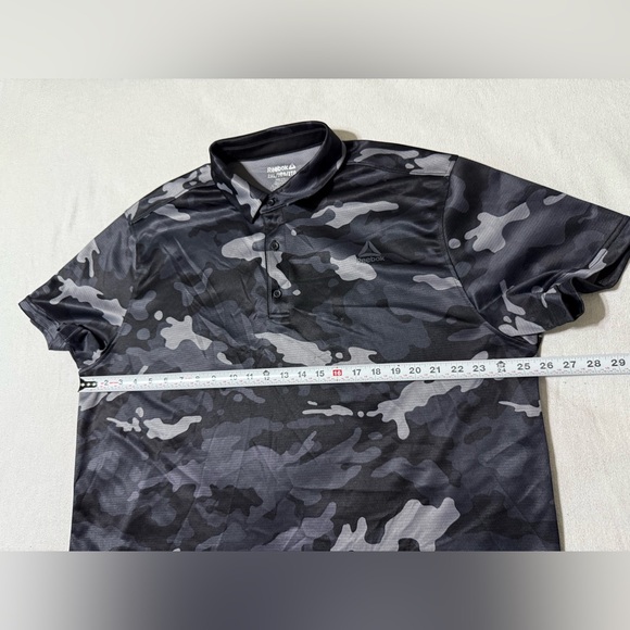 Reebok Mens 2XL Black Camo Short Sleeve Golf‎ Polo Shirt - Picture 3 of 7